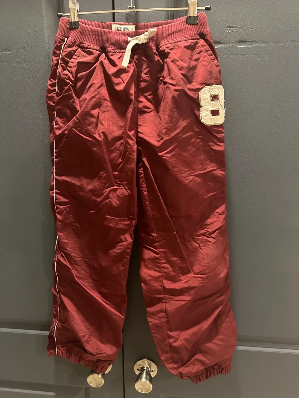 The Children's Place Maroon Joggers with Cream Patch